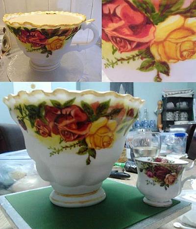 Hand Painted Teacup - Cake by joanne