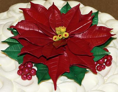 Red Poinsettia - Cake by Kendra's Country Bakery