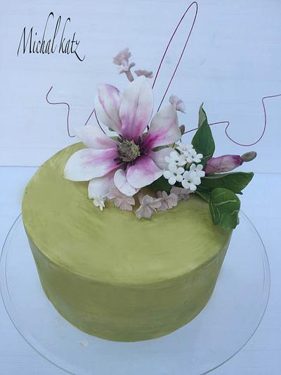 pink magnolia cake - Cake by michal katz