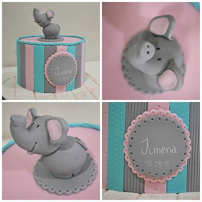 Elephant baptism/christening cake - Cake by Ponona Cakes - Elena Ballesteros
