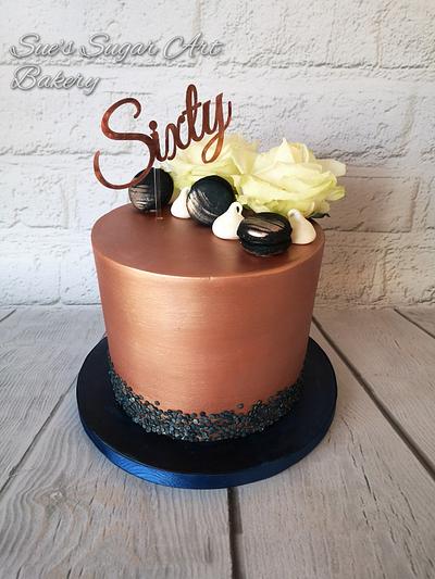 Navy & Gold - Cake by Sue's Sugar Art Bakery 