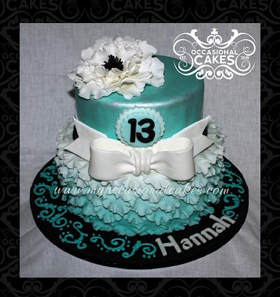 Ombre Teal Petals - Cake by Occasional Cakes