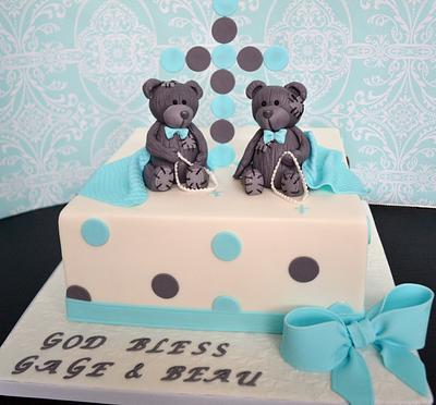 Twin baptism cake - Cake by Carol