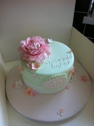 Pink peony rose birthday cake - Cake by Berns cakes