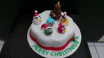 Angry Bird Christmas Cake - Cake by JudeCreations