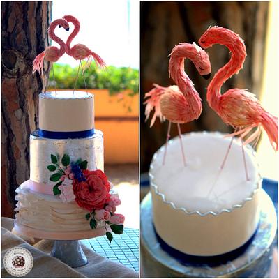 Flamingo Love Wedding Cake - Mericakes Cake Designer - Cake by Mericakes