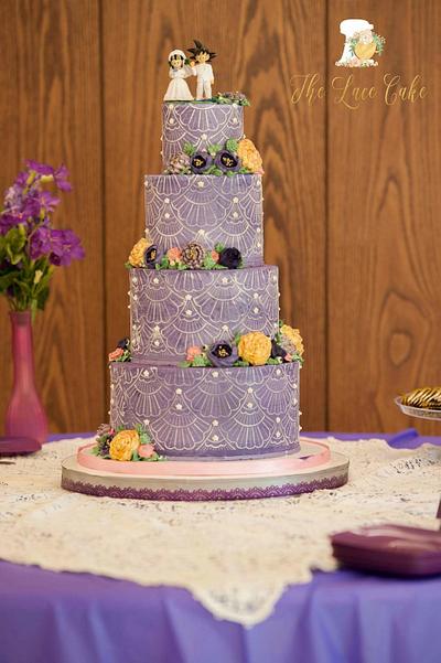 Purple Flower Wedding Cake  - Cake by Deva Williamson 