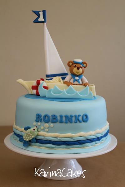 Bear Sailor Is Coming Home - Cake by Karina Skotkova