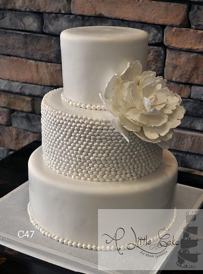 Fondant Pearl Wedding Cake - Cake by Leo Sciancalepore