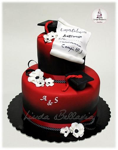 RED GRADUATION CAKE - Cake by Linda Bellavia Cake Art