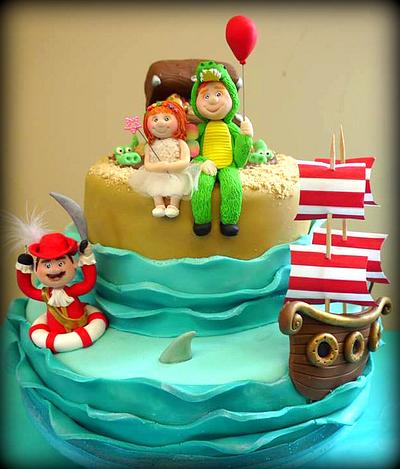 Pirate and Fairy Party Cake - Cake by Jennifer Woracker