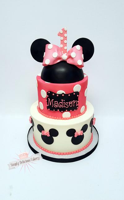 Minnie Mouse 1st Birthday - Cake by Simply Delicious Cakery