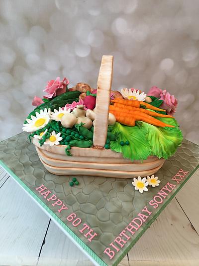 Trug cake  - Cake by Elaine - Ginger Cat Cakery 
