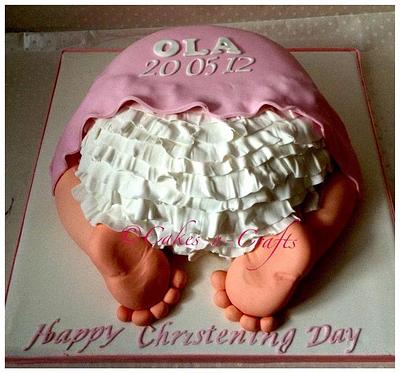baby bum christening cake - Cake by June milne