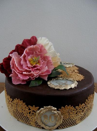 Peony birthday cake - Cake by babkaKatka