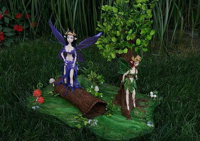 Woodland  Fairies - Cake by The Sugar Bowl by Teresa 