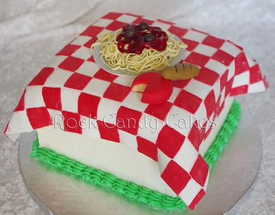 Spaghetti Dinner Table - Cake by Rock Candy Cakes