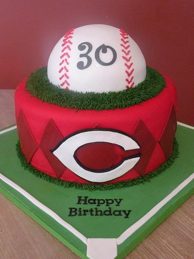 Cincinnati Reds baseball cake - Cake by Dani Johnson