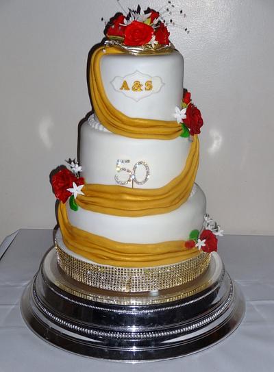 Golden Wedding Anniversary Cake - Cake by Nanna Lyn Cakes