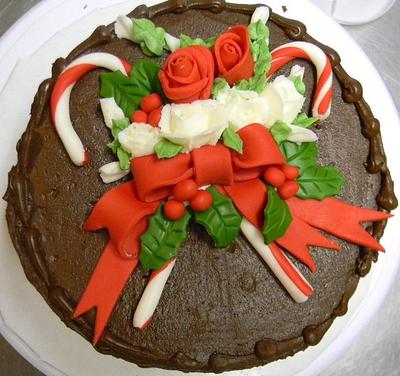 Candy Canes and Roses - Cake by Donna Tokazowski- Cake Hatteras, Martinsburg WV