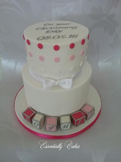 Christening ombre dots - Cake by Essentially Cakes