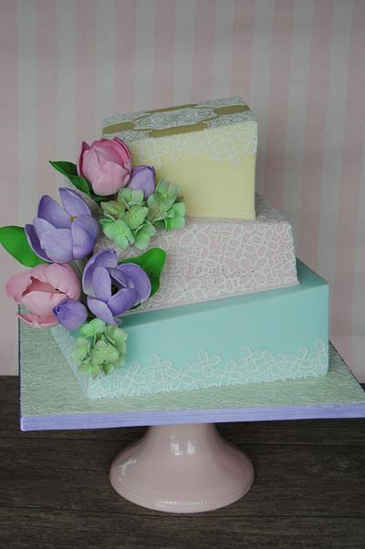 Pastel Wonky Cake - Cake by Torteneleganz