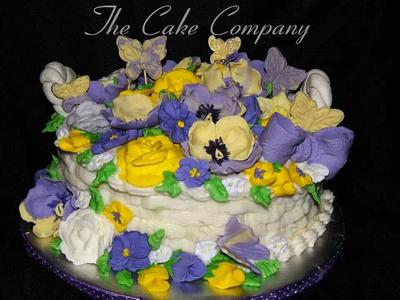 spring flower basket - Cake by Lori Arpey