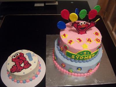 elmo 1st bday with smash cake - Cake by sweettooth