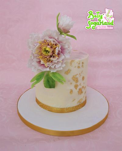 Peonies and Gold Leaf - Cake by Bety'Sugarland by Elisabete Caseiro 