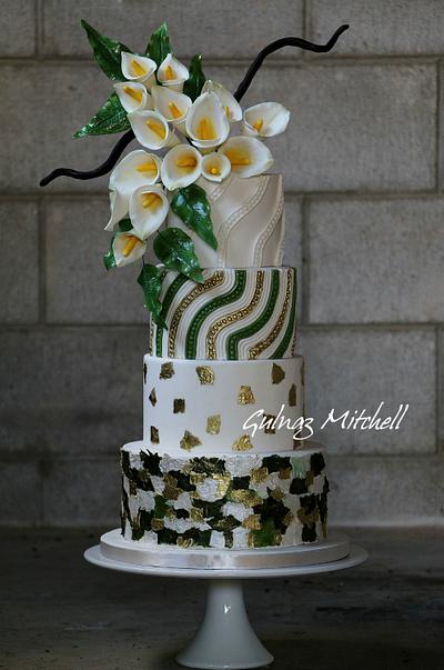 "Modern textures", wedding cake for American Cake Decorating magazine, January/February issue 2016 - Cake by Gulnaz Mitchell