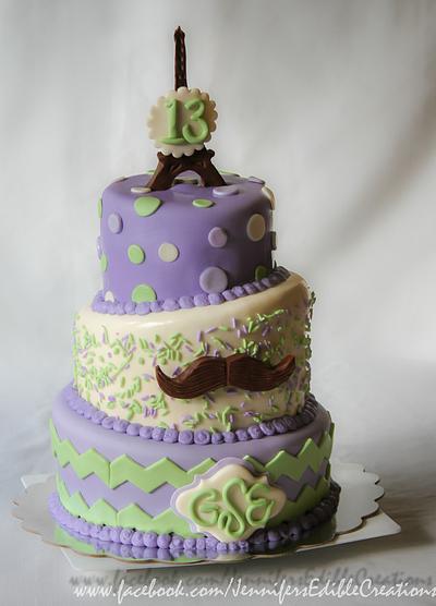 I mustache you a question - Birthday Cake - Cake by Jennifer's Edible Creations