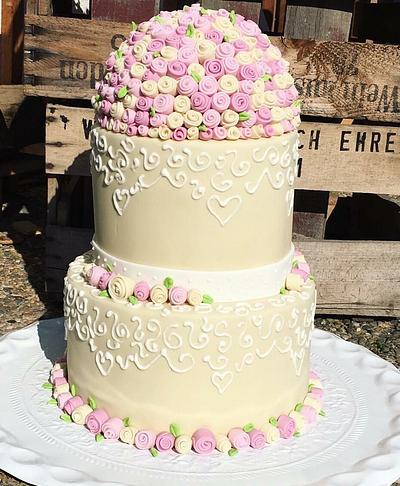 Wedding cake roses Vintage  - Cake by Agnes Linsen