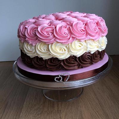Neapolitan Rose Cake - Cake by Sajocakes