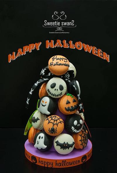 Halloween Macaron Tower - Cake by Phyllis Leung