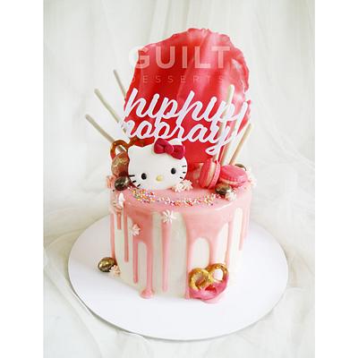 Pink Drip Cake - Cake by Guilt Desserts
