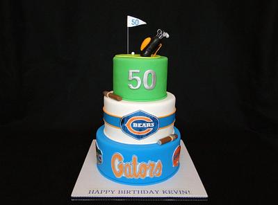 50th Birthday Celebration Golf, Bears & Cigars - Cake by Elisa Colon