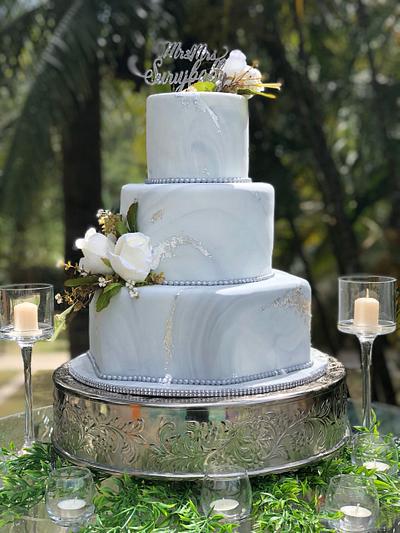 Gray Marbled Wedding Tiers - Cake by MsTreatz
