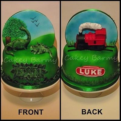 Dinosaurs and Train - Cake by Cakey Barmy