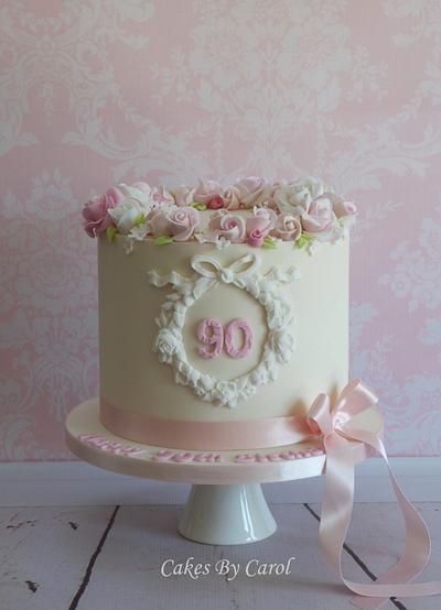 90th Roses - Cake by Carol