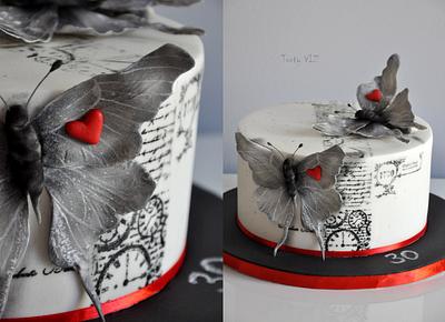 Black butterflyes - Cake by CakesVIZ