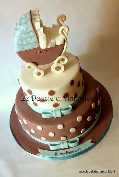 Shabby chic cake for baptism - Cake by Luciana Amerilde Di Pierro