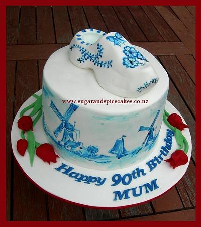 Going Dutch - Hand painted Delft Pottery Cake - Cake by Mel_SugarandSpiceCakes