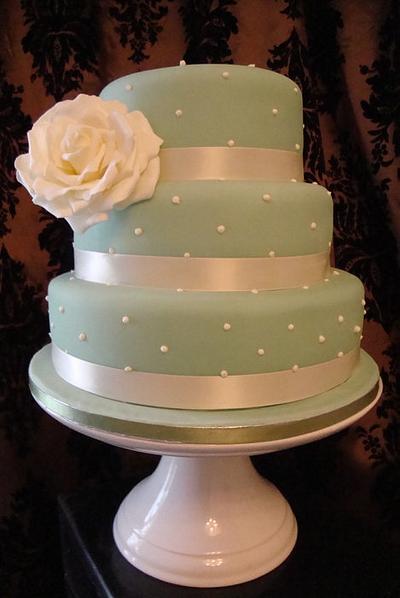 Pearl Wedding Cake in Sage Green - Cake by Floriana Reynolds