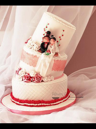 Topsy-turvy wedding-cake - Cake by Rêves et Gâteaux