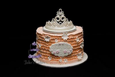 Tiara Ruffle cake - Cake by Jake's Cakes