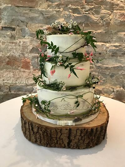 Rustic charm wedding cake - Cake by Penny Sue