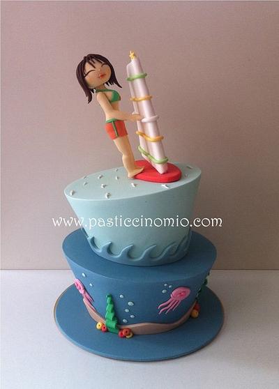 Windsurfing Themed Topsy Turvy Cake - Cake by Pasticcino Mio