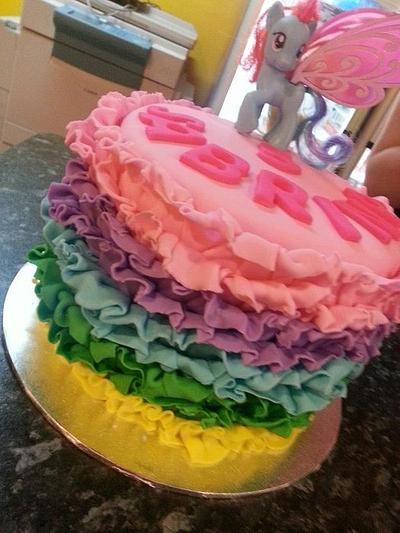 Rainbow Ruffle Cake - Cake by DolceSofia