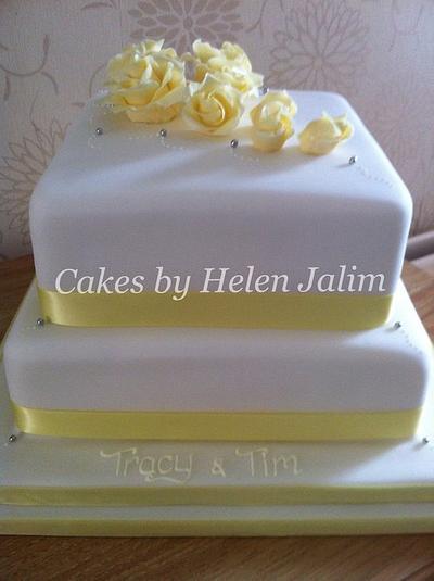 yellow wedding cake - Cake by helen Jane Cake Design 