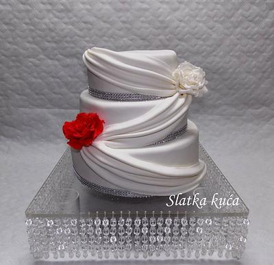 White and red roses - Cake by SlatkaKuca